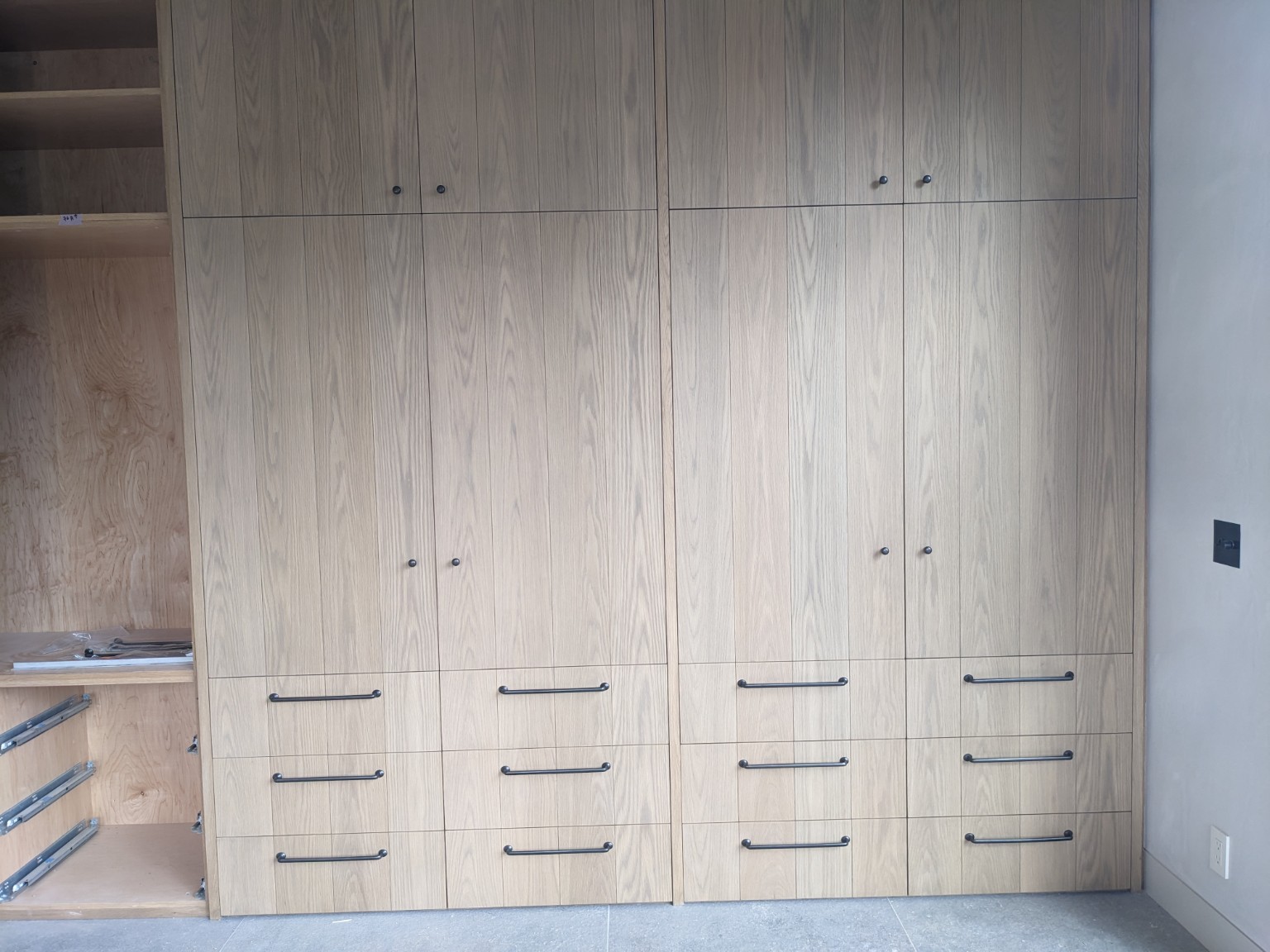 Custom natural wood cabinetry