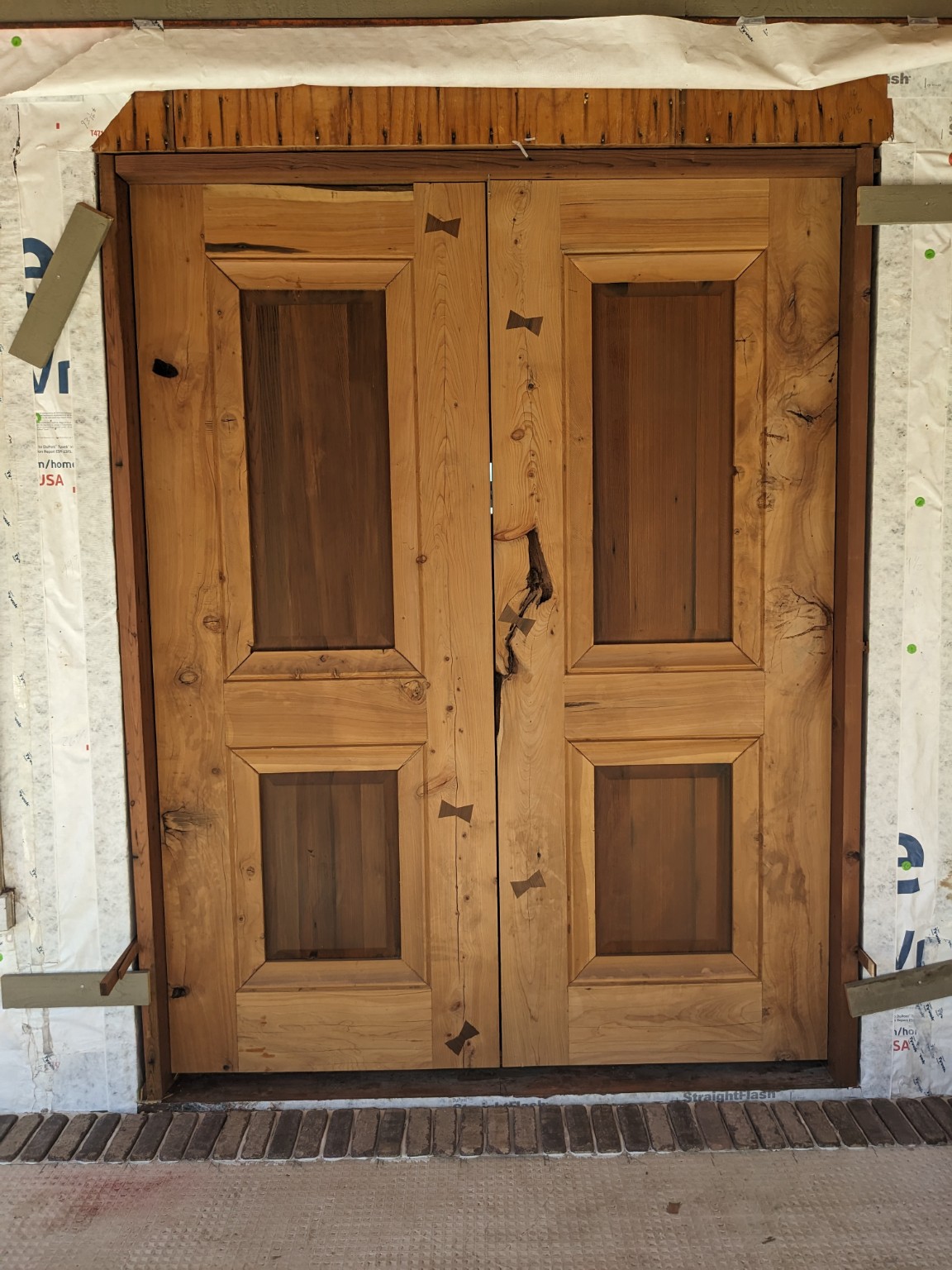 Custom rustic double entry door